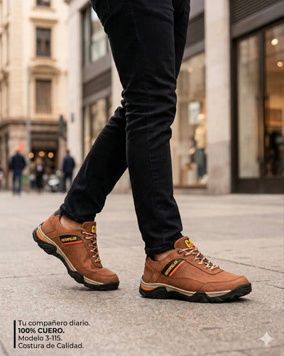 Zapatos Hombre Calzado Casual En Cuero Cosidos Senderismo