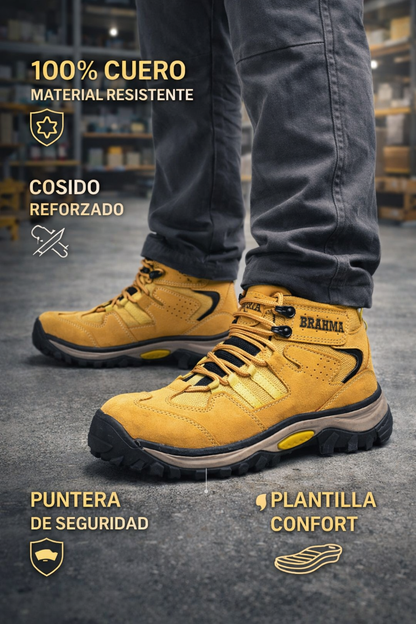 Botas Bramah Hombre Cuero De Seguridad Dieléctricas Cosidas