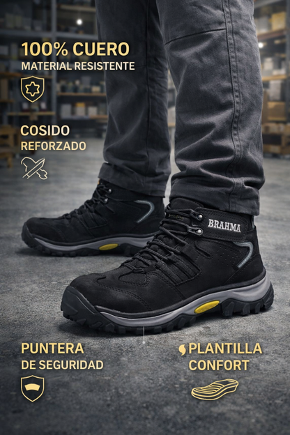 Botas Bramah Hombre Cuero De Seguridad Dieléctricas Cosidas