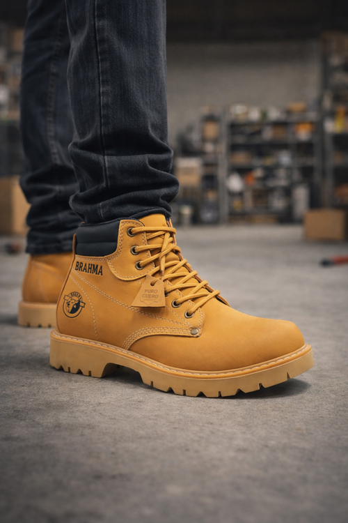 Botas Hombre Cuero Casuales Clásicas Trabajo Antideslizantes