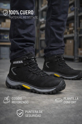 Botas Hombre Punta Seguridad Dieléctricas Cuero Nobuck