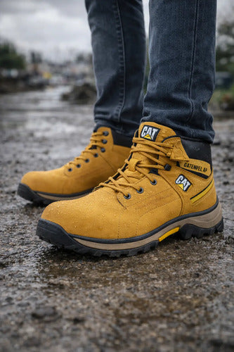 Botas Hombre Punta Seguridad Cuero Nobuck Casuales