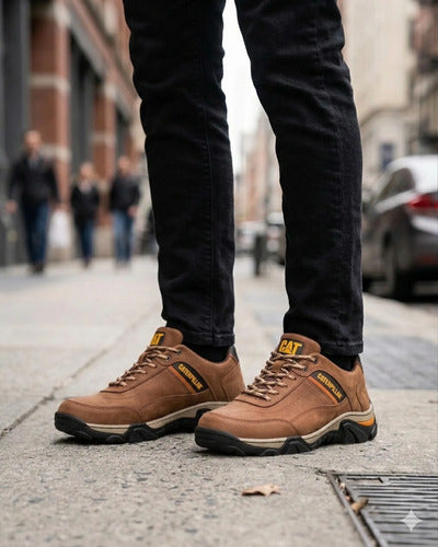 Zapatos Hombre Calzado Casual En Cuero Cosidos Senderismo