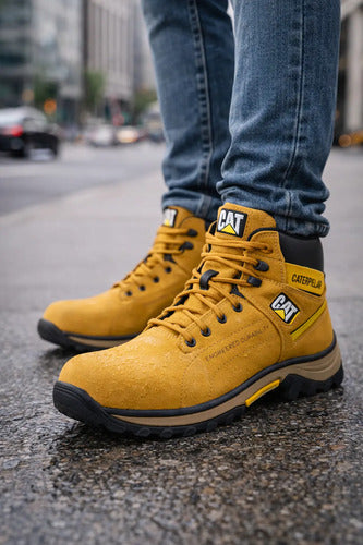 Botas Hombre Punta Seguridad Cuero Nobuck Casuales