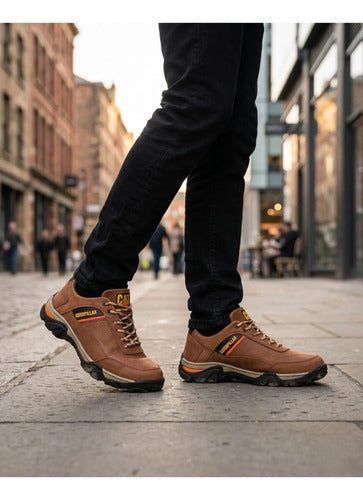 Zapatos Hombre Calzado Casual En Cuero Cosidos Senderismo