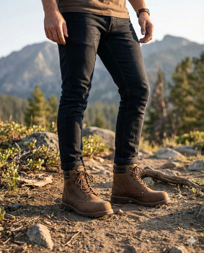 Botas Hombre Cuero Casuales Clásicas Antideslizantes Cosidas
