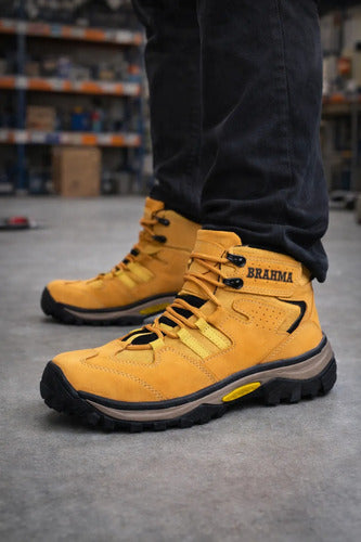 Botas Hombre Punta Seguridad Dieléctricas Cuero Nobuck