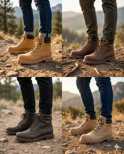 Botas Hombre Cuero Casuales Clásicas Antideslizantes Cosidas