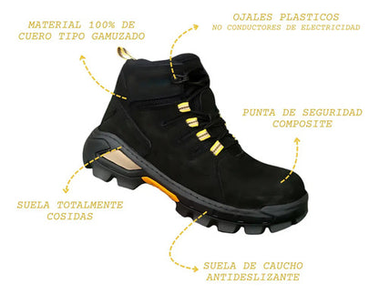 Botas Seguridad Hombre Dieléctricas Cuero Trabajo Industrial