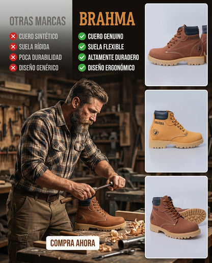 Botas Hombre Cuero Casuales Clásicas Trabajo Antideslizantes
