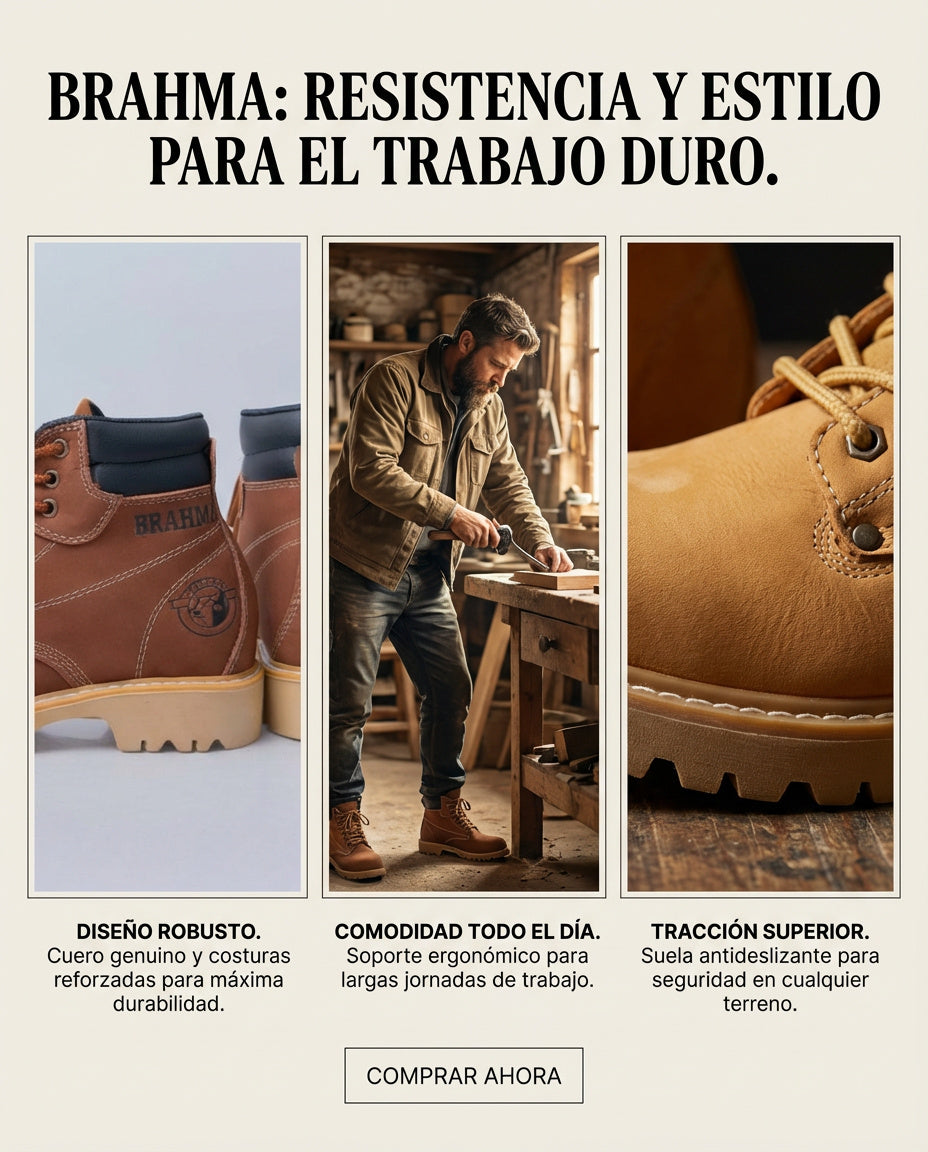 Botas Hombre Cuero Casuales Clásicas Trabajo Antideslizantes