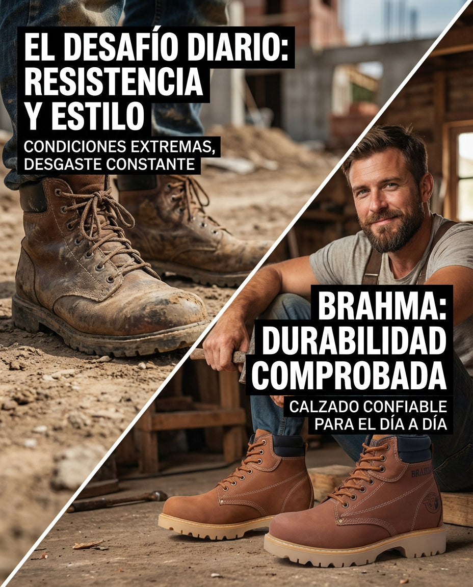 Botas Hombre Cuero Casuales Clásicas Trabajo Antideslizantes